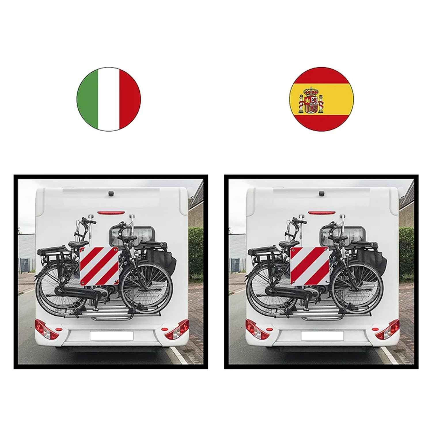 ProPlus Warntafel PVC Rot-Weiß Italien Spanien 2in1 Wohnwagen Warntafeln Warnschild 50cm