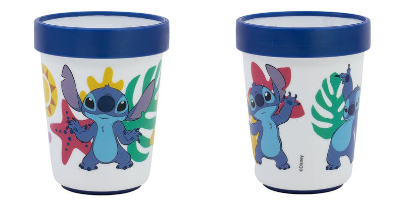 Palleon rutschfeste Lilo & Stitch Becher für Kinder - 2er Set Trinkbecher aus BPA-freiem Kunststoff - 260 ml Fassungsvermögen