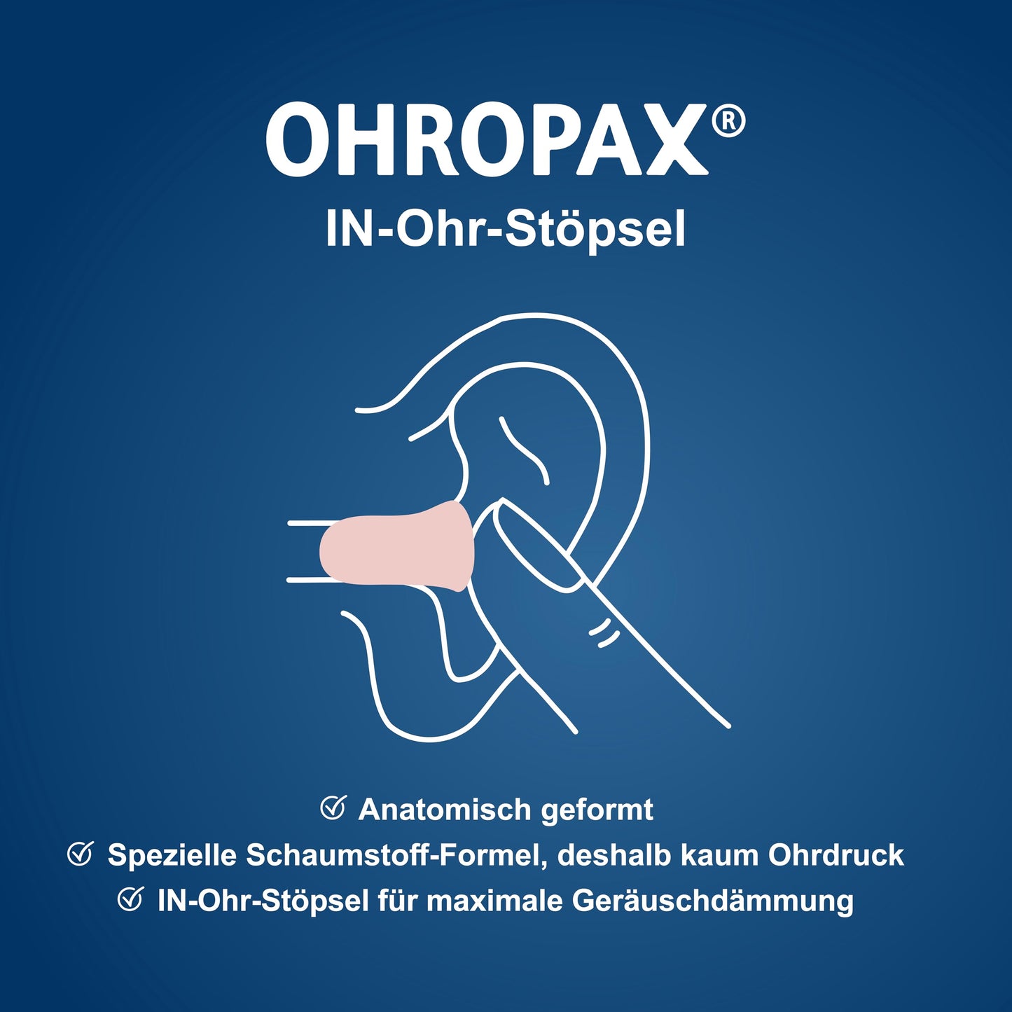OHROPAX Soft Ohrstöpsel – IN-Ohr-Stöpsel aus weichem Schaumstoff – besonders unauffällig und bequem – Schalldämmwert SNR 31 dB – ideal zum Entspannen, Schlafen und Arbeiten – 10 Stück