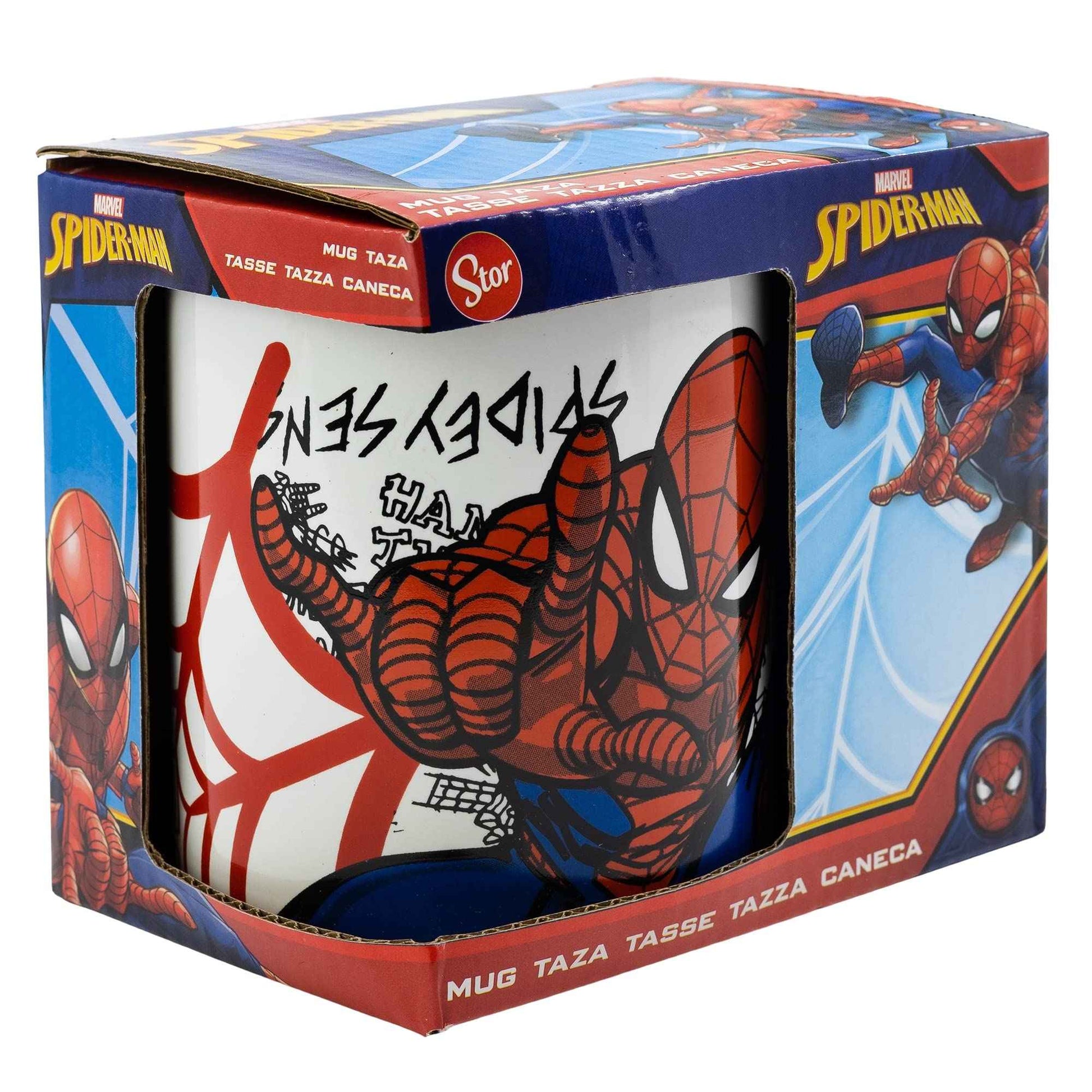 Stor KERAMIKTASSE 325 ML IN SPIDERMAN URBAN WEB GESCHENKBOX, Einfarbig