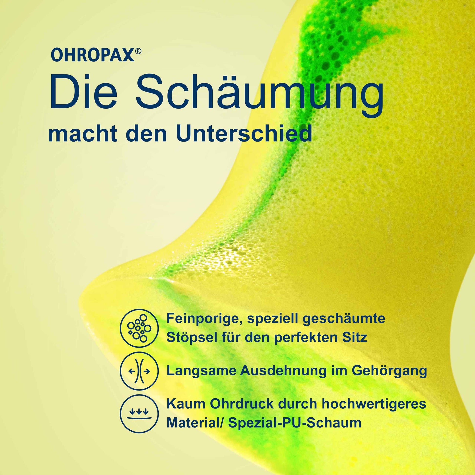OHROPAX Young Ohrstöpsel – für Ohren mit kleineren Gehörgängen – IN-Ohr-Stöpsel aus weichem Schaumstoff – Schalldämmwert SNR 35 dB – ideal für Ruhe, Konzentration und Freizeit – 10 Stück