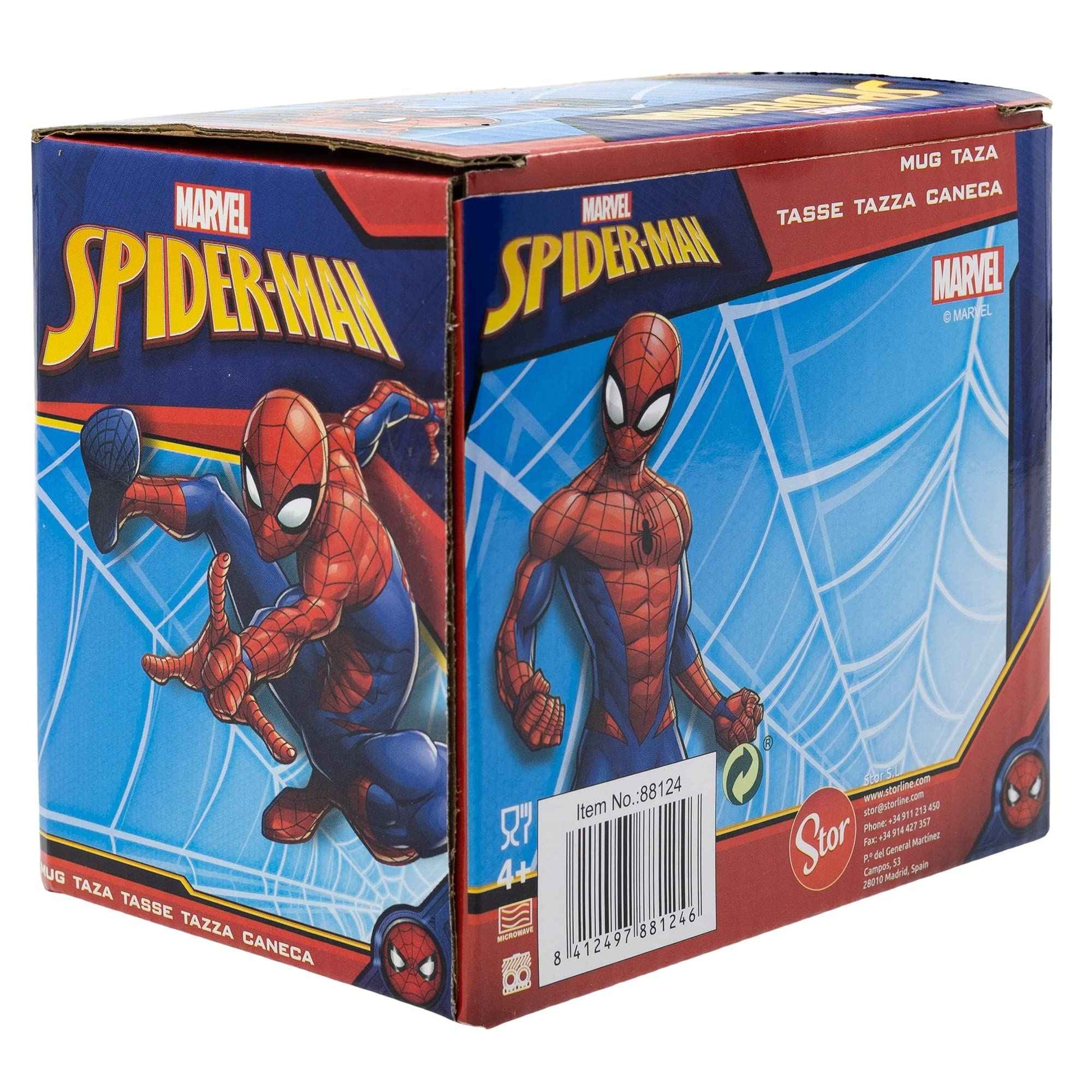 Stor KERAMIKTASSE 325 ML IN SPIDERMAN URBAN WEB GESCHENKBOX, Einfarbig