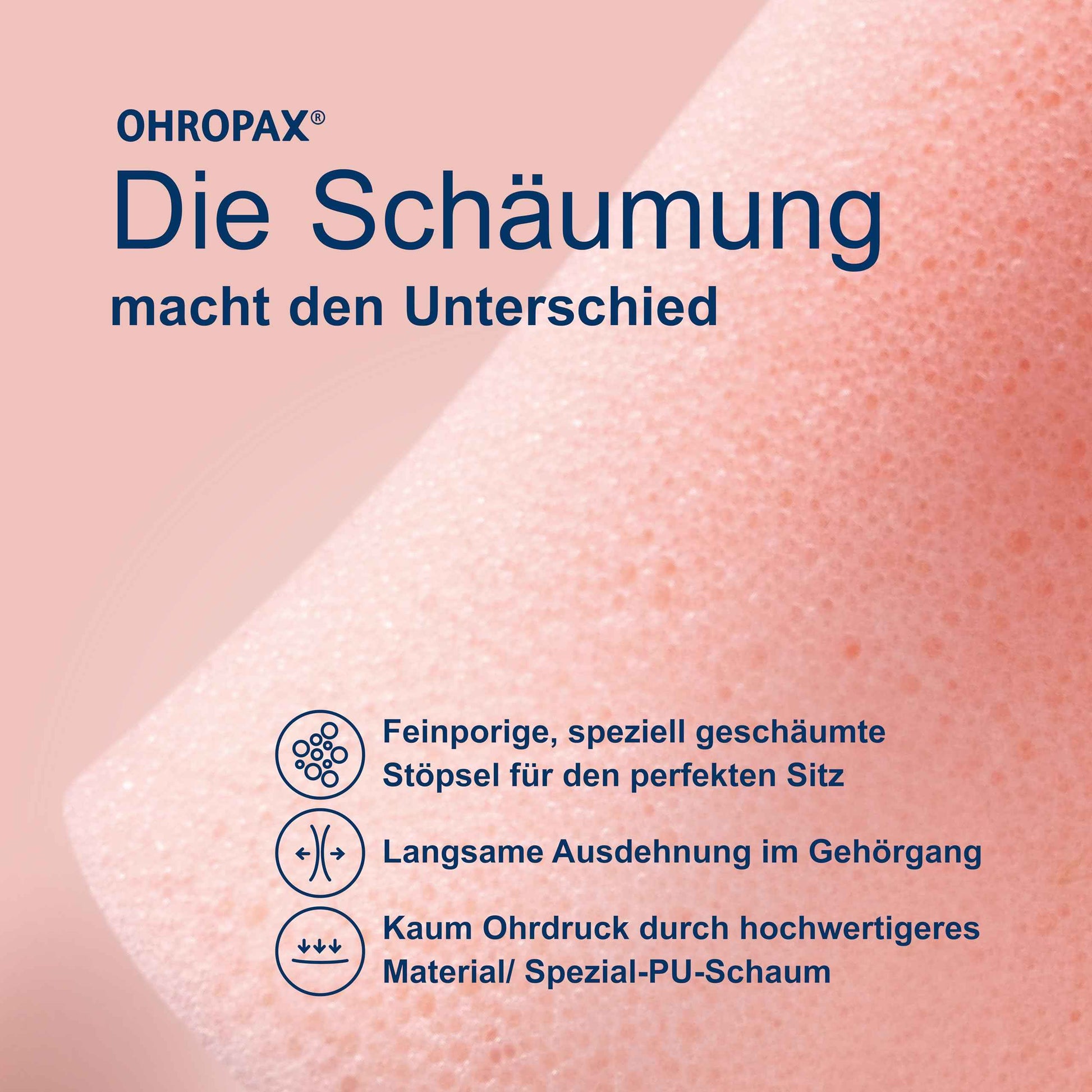 OHROPAX Soft Ohrstöpsel – IN-Ohr-Stöpsel aus weichem Schaumstoff – besonders unauffällig und bequem – Schalldämmwert SNR 31 dB – ideal zum Entspannen, Schlafen und Arbeiten – 10 Stück