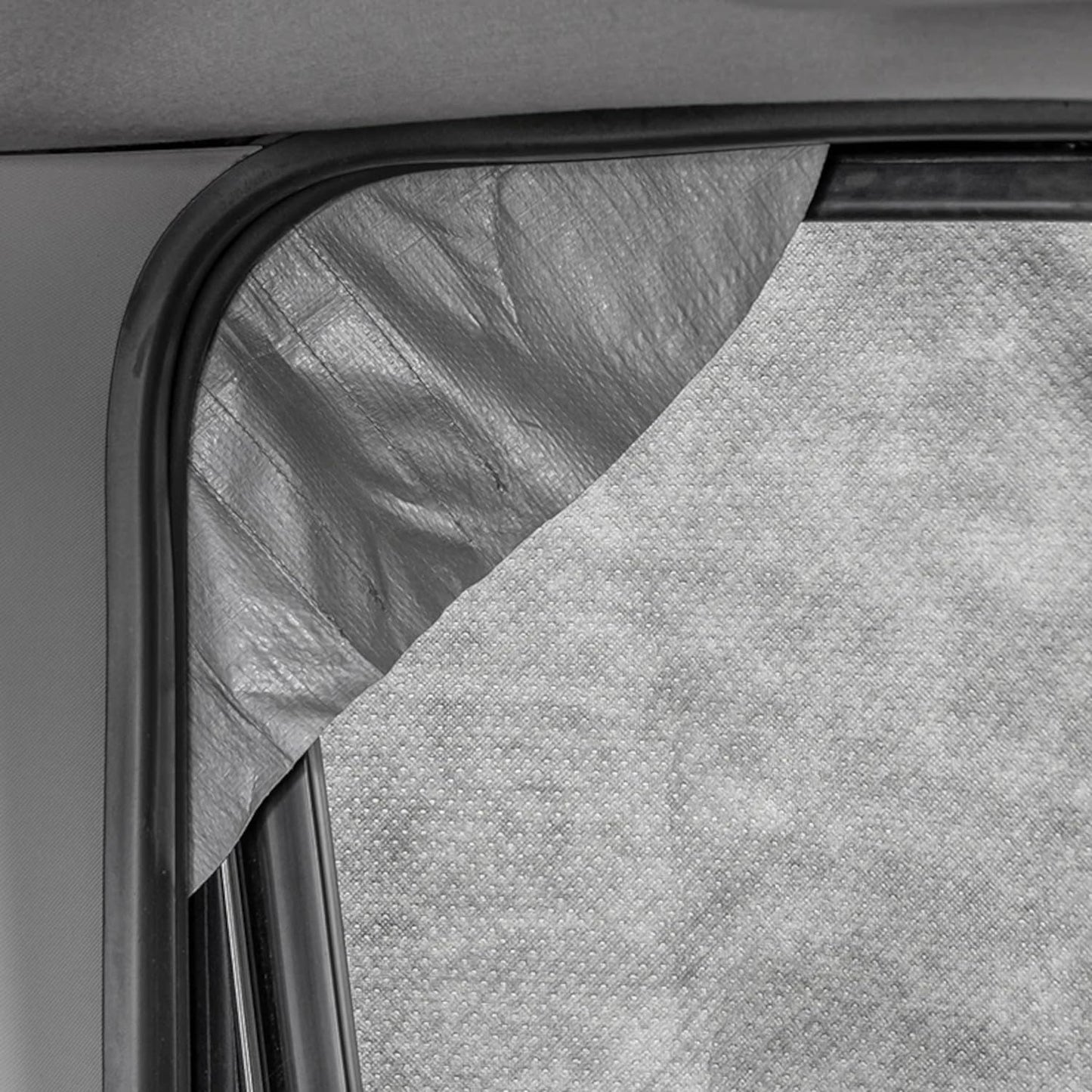 Frontscheiben Abdeckung kompatibel für Verschiedene Marken – Abdeckplane für Wohnwagen mit UV-Schutz 160 GSM Vliesstoff, Spiegelschlitzen & Spanngurten