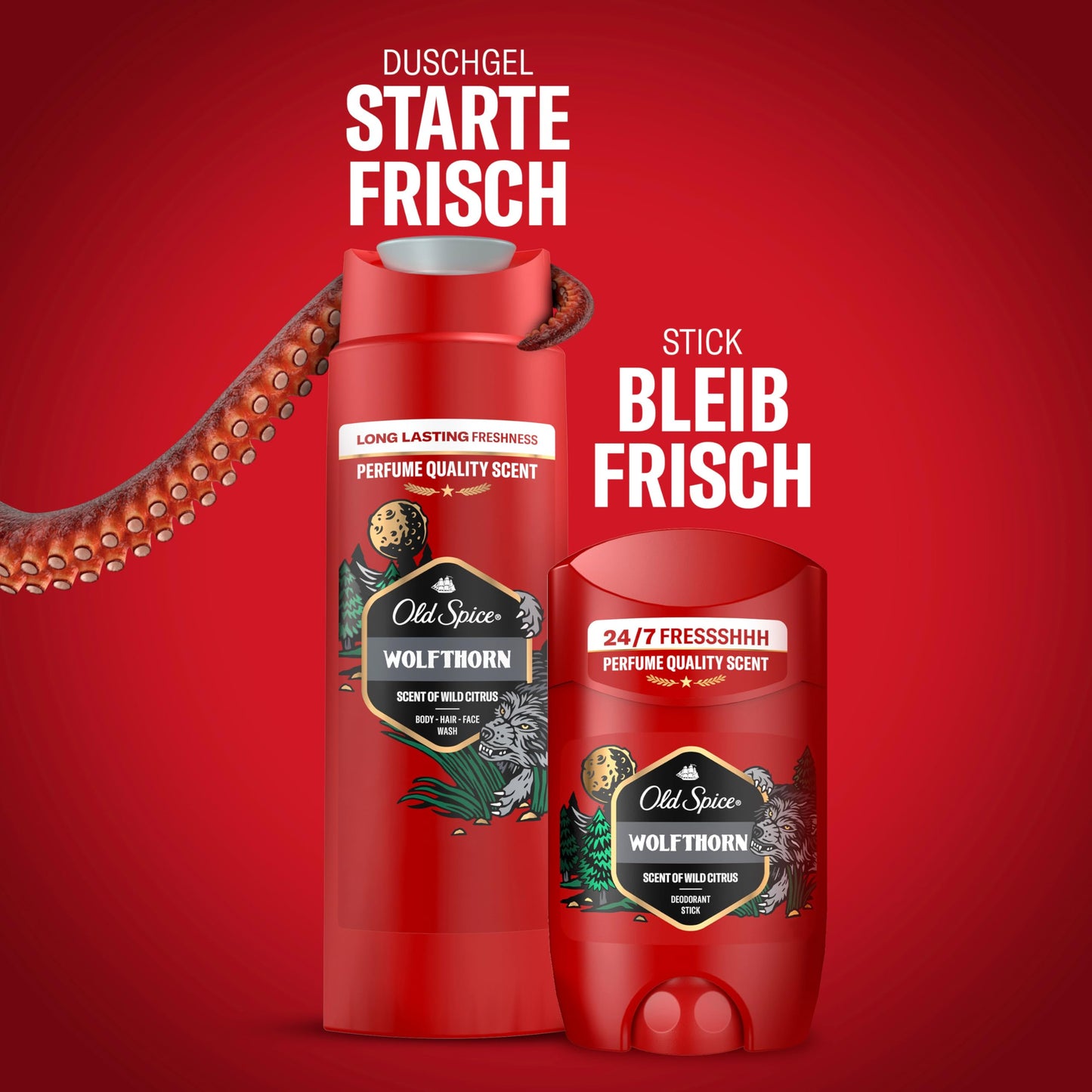 Old Spice Gamer Geschenkset für Männer mit Wolfthorn Deostick und Duschgel, 24/7 Frischhh bei täglicher Anwendung, langanhaltender Duft in Parfumqualität