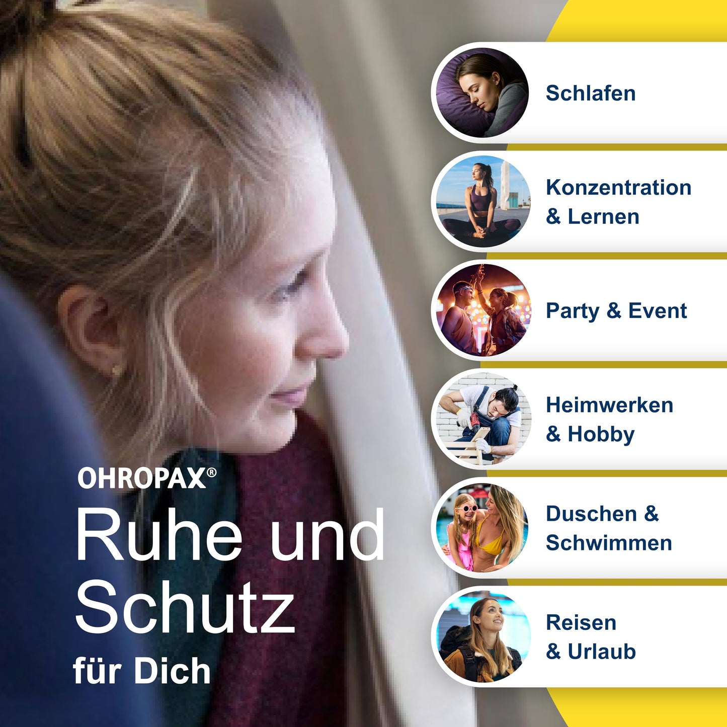 OHROPAX Young Ohrstöpsel – für Ohren mit kleineren Gehörgängen – IN-Ohr-Stöpsel aus weichem Schaumstoff – Schalldämmwert SNR 35 dB – ideal für Ruhe, Konzentration und Freizeit – 10 Stück