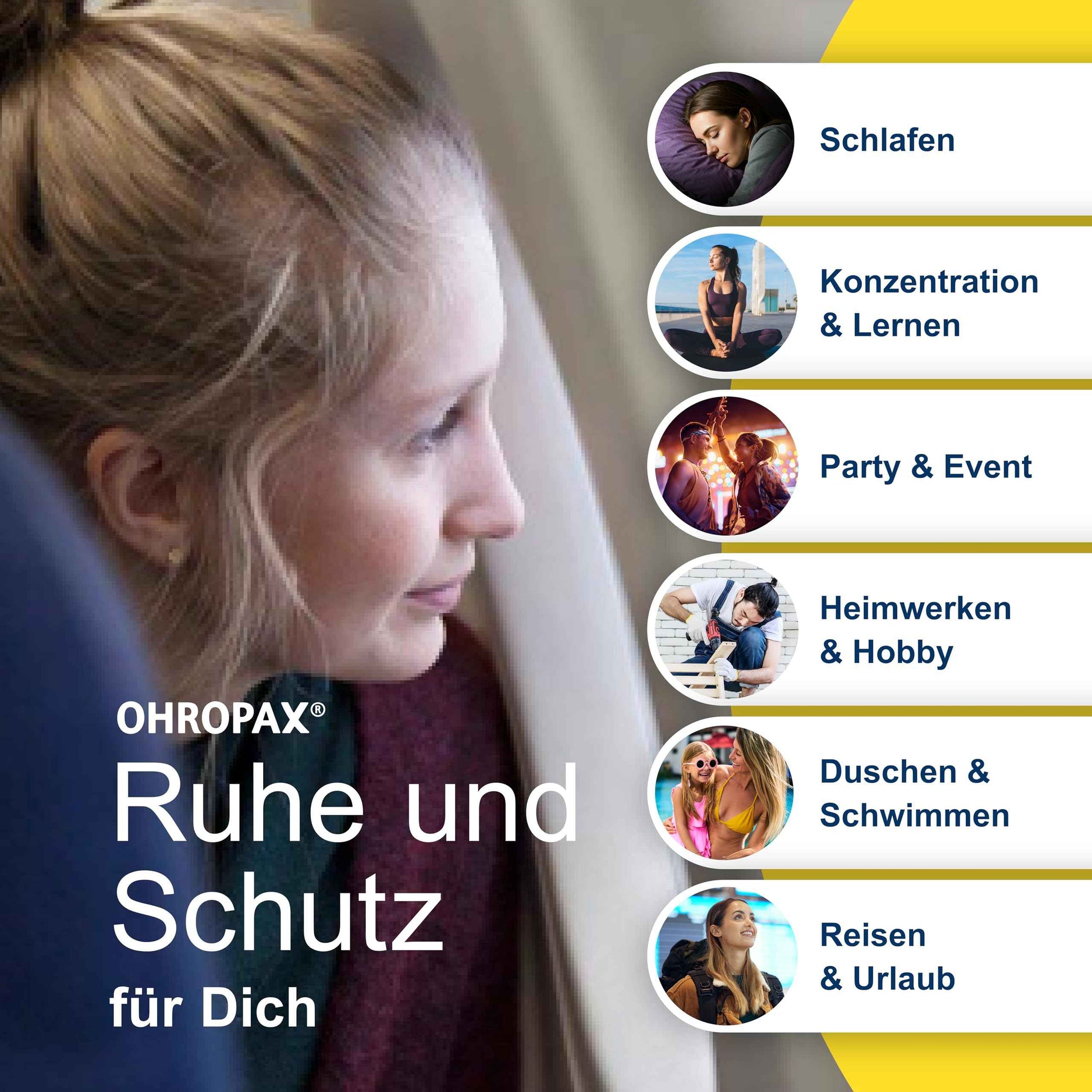 OHROPAX Soft Ohrstöpsel – IN-Ohr-Stöpsel aus weichem Schaumstoff – besonders unauffällig und bequem – Schalldämmwert SNR 31 dB – ideal zum Entspannen, Schlafen und Arbeiten – 10 Stück