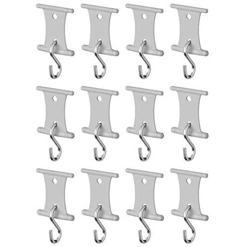 MULTIBROS 12 Stück Aufhänger mit S-Haken für Kederschiene Markisenhaken Vorzelt-Kleiderbügel 5/6mm und 7/8mm - Palleon