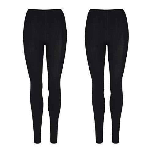 Palleon 2er Pack Damen Thermo Leggings mit Innenfleece Winter warm