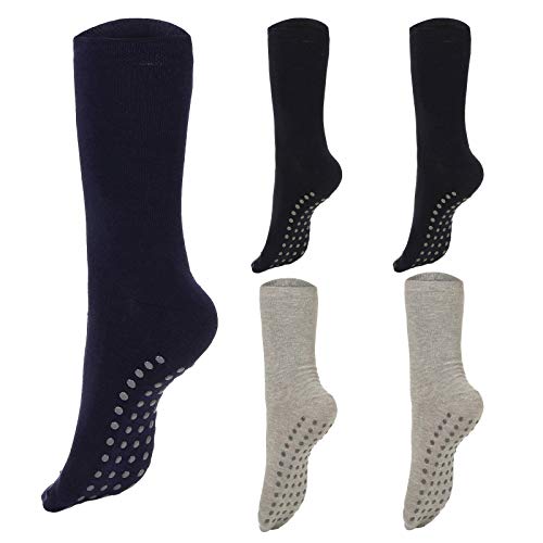 Palleon rutschfeste Socken in Schwarz und Grau mit Gummidots für optimale Bodenhaftung