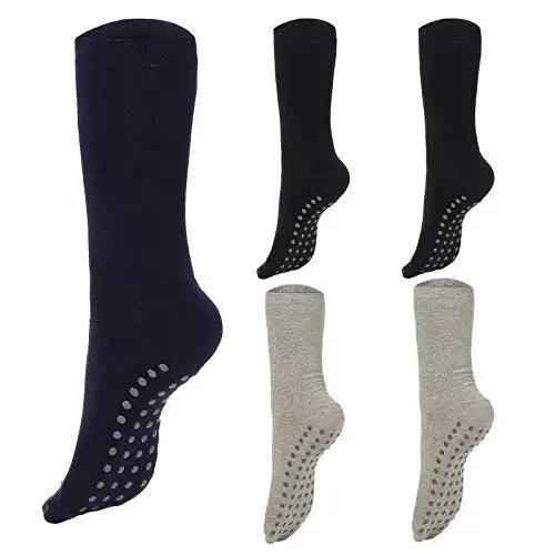 Palleon Socken Set in Schwarz und Grau mit Anti-Rutsch-Sohle für besseren Halt