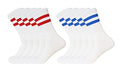10 Paar Herren Sportsocken mit Streifen Crew Socken Baumwolle weiß Tennissocken - Palleon