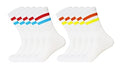 10 Paar Herren Sportsocken mit Streifen Crew Socken Baumwolle weiß Tennissocken - Palleon