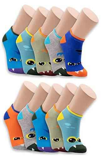10 Paar Kinder Sneaker Socken Jungen & Mädchen Füßlinge Freizeit Sport