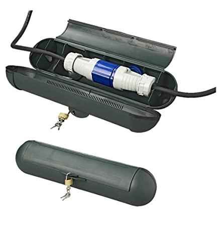 2 Stück Sicherheitsbox für CEE oder Schuko Stecker Outdoor Safebox Schutzbox für Kabel Kabelverbinder