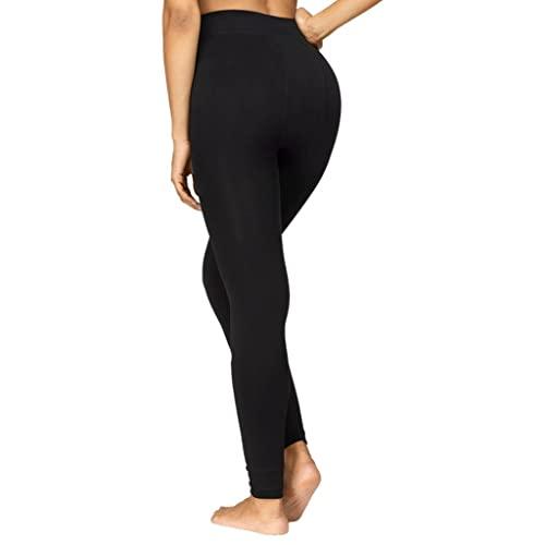 2er Pack Damen Thermo Leggings mit Innenfleece weich | warm | Baumwolle Uni Thermoleggings - Palleon