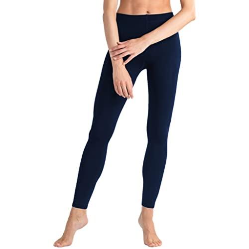 2er Pack Damen Thermo Leggings mit Innenfleece weich | warm | Baumwolle Uni Thermoleggings - Palleon