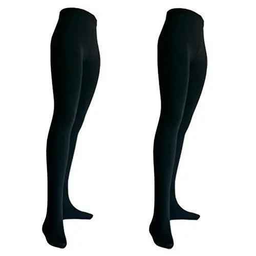 2er Pack Damen Thermo Strumpfhosen mit Innenfleece | blickdicht | schwarz - Palleon