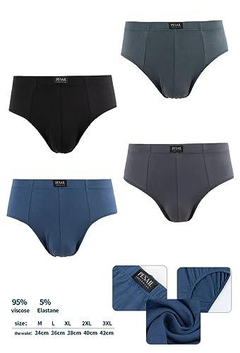 4er Pack Herren Slips | weiche atmungsaktive Viscose-Bambus Unterhosen - Palleon