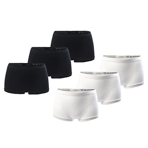 6er Pack Damen Pantys | Frauen Microfaser Hipster Hotpants Unterhose Slip Mehrfarbig 7 S-M