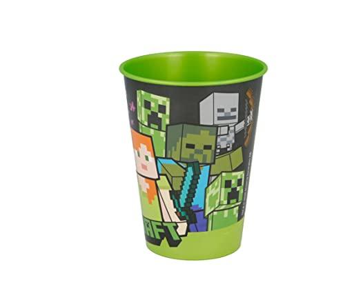 Minecraft Becher für Kinder - 4er Set Trinkbecher aus BPA-freiem Kunststoff - 260 ml Fassungsvermögen