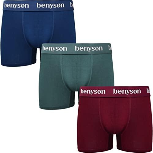 Palleon 3er-Pack Bambus-Herren-Boxershorts mit Stretch-Fit-Design | Super Soft Retroshorts für Männer mit einem elastischen Bund Mehrfarbig 3 M