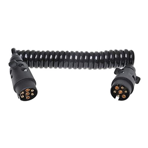 ProPlus 2259 343509 Spiralkabel 3 Meter mit 2X Steckern männlich 7-poliges Verbindungskabel - Palleon