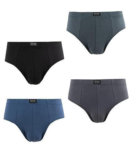 4er Pack Herren Slips | weiche atmungsaktive Viscose-Bambus Unterhosen Mehrfarbig XL