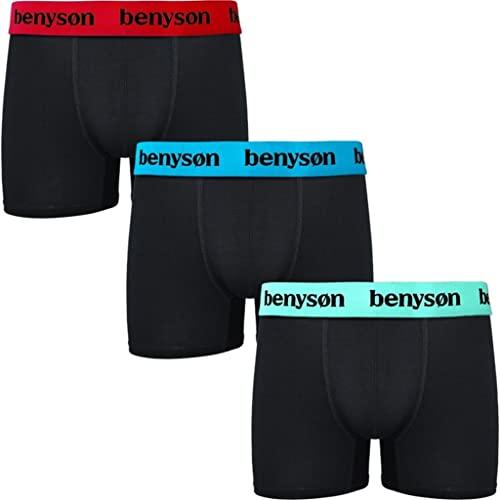 Palleon 3er-Pack Bambus-Herren-Boxershorts mit Stretch-Fit-Design | Super Soft Retroshorts für Männer mit einem elastischen Bund Mehrfarbig XL