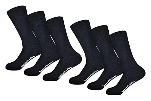 6 Paar Damen/Herren Nahtlose Strümpfe Viscose - Bambus Unisex Socken Schwarz 35-40