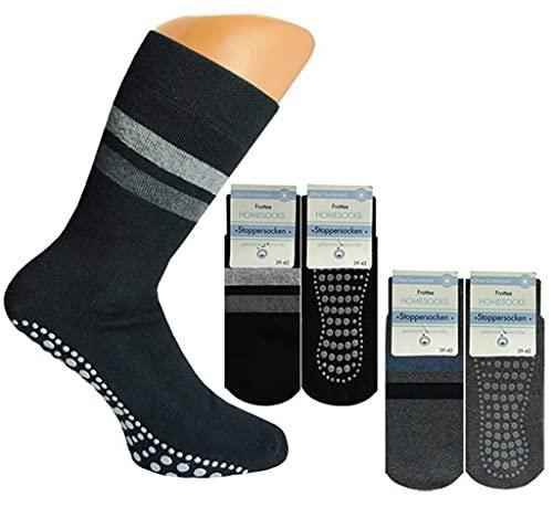 4 Paar Herren | Damen ABS Stoppersocken Winter Socken mit Anti Rutsch Sohle