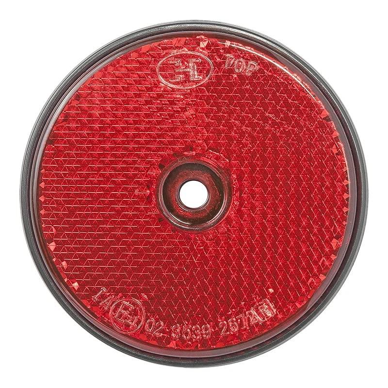 4 Stück Rückstrahler rot rund Anhänger Katzenauge Reflektor LKW Wohnwagen PKW 60mm - Palleon