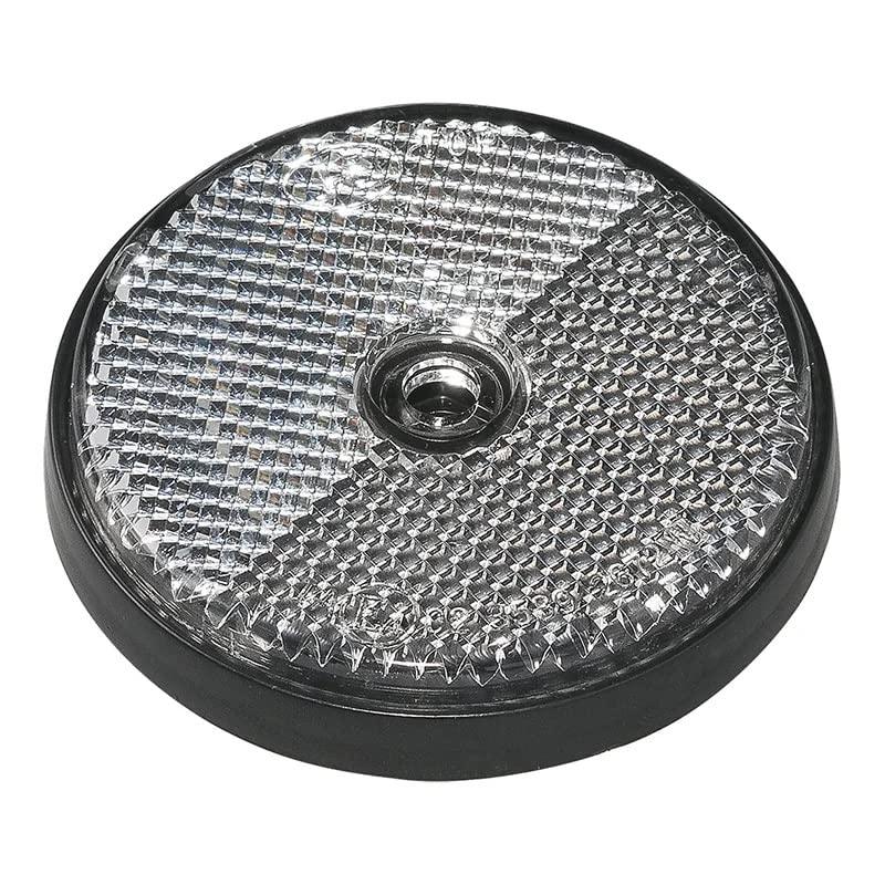 4 Stück Rückstrahler weiß rund Anhänger Katzenauge Reflektor LKW Wohnwagen PKW 60mm - Palleon