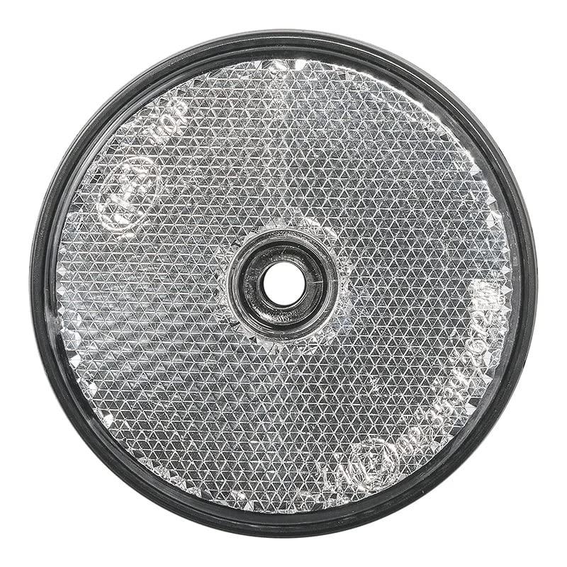 4 Stück Rückstrahler weiß rund Anhänger Katzenauge Reflektor LKW Wohnwagen PKW 60mm - Palleon