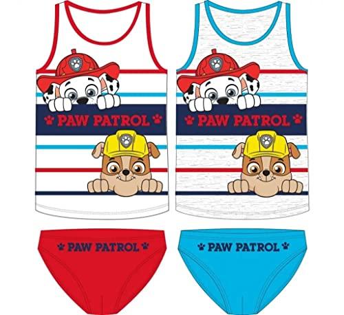 4-tlg. Jungen Unterwäsche-Set Paw Patrol Kinder Unterhemd + Slips mehrfarbig 2 110-116