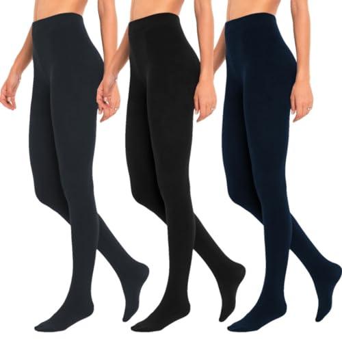 3er Pack Damen Thermostrumpfhosen mit extra warmen Innenfleece Winter Thermo Strumpfhosen - Palleon