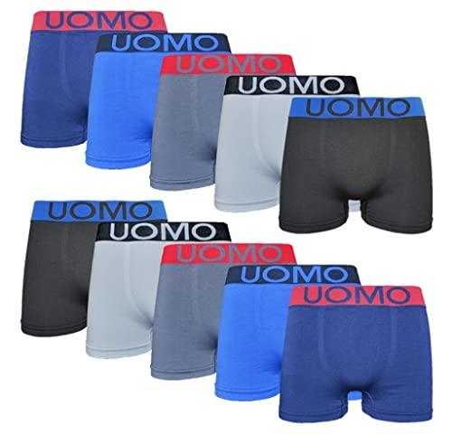 10er Pack Herren Boxershorts Retroshorts Microfaser Pants Unterhosen Mehrfarbig 4 M-L