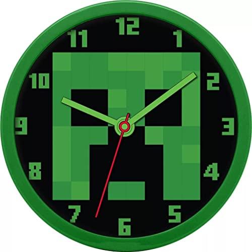 Palleon Minecraft Wand-Uhr mit Ziffernblatt zum Lernen Kinder-Uhr für Jungen und Mädchen Kinderzimmer