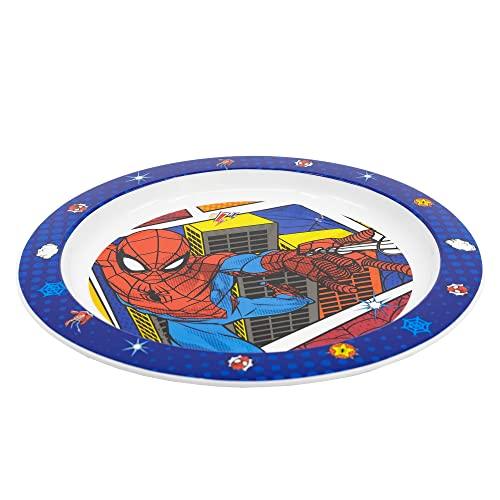 Spiderman Kinder-Geschirr Set mit Teller, Müslischale, Tasse (wiederverwendbar)