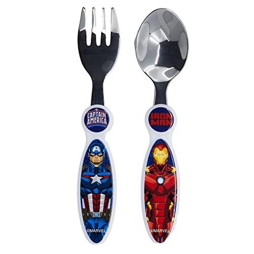 2 TLG. Avengers Kinderbesteck Gabel + Löffel Boller Schäfle, Kopf aus Edelstahl