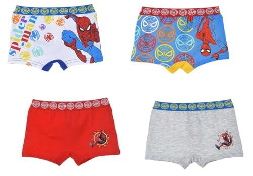 4er Pack Spiderman Jungen Boxershorts Kinder Unterhosen Mehrfarbig 116-128