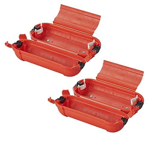 2 Stück Sicherheitsbox für CEE oder Schuko Stecker Outdoor Safebox Schutzbox für Kabel Kabelverbinder Rot Schuko Stecker