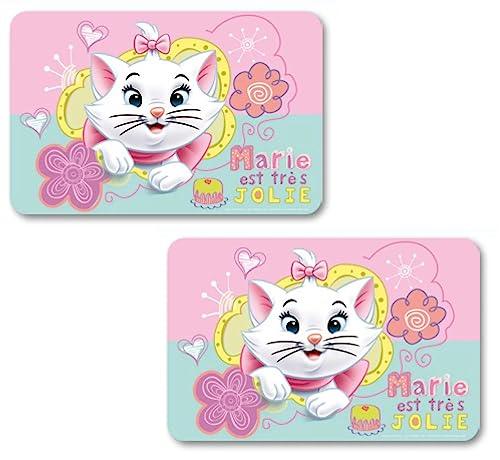 2er Set Platzdeckchen Aristocats - Marie | Tischunterlagen für Kinder | Abwischbare Knet- und Malunterlagen