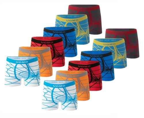 12er Pack Jungen Boxershorts | Kinder Retroshorts aus hochwertigem Microfaser | Unterhosen/Schlüpfer