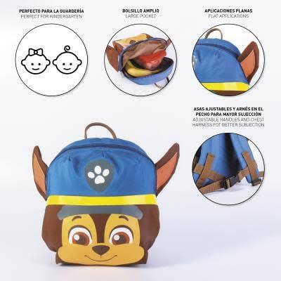 Paw Patrol Kindergartenrucksack für Jungen | Freizeit Tasche mit Reißverschluss | Strapazierfähiges wasserabweisendes Polyester