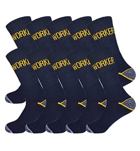 10 Paar Herren Arbeitssocken Worker Socken robuste - atmungsaktive Berufssocken marine 43-46