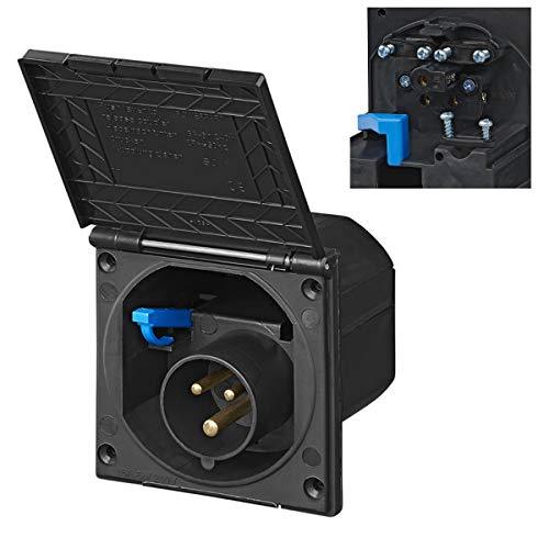 ProPlus CEE-Einspeisestecker Einbau eckig schwarz - Palleon