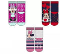 3 Paar Minnie Mädchen Terry ABS Socken | Kinder Winter Stoppersocken mehrfarbig 27-30