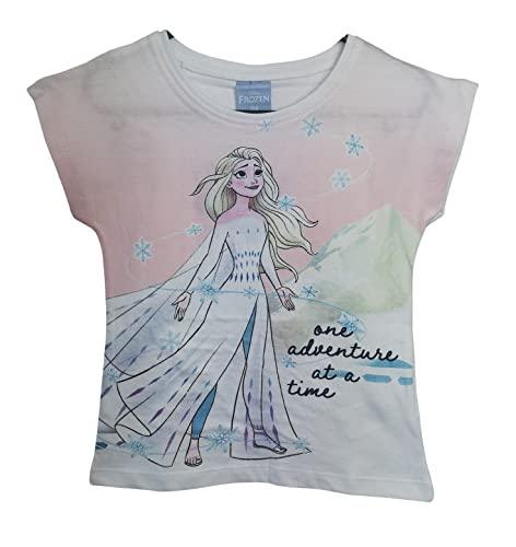 Frozen Die Eiskönigin Mädchen T-Shirt | Kinder Kurzarm Shirt Weiß 104