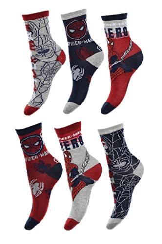 6 Paar Spiderman Jungen Socken Marvel Kinder Strümpfe 27-30